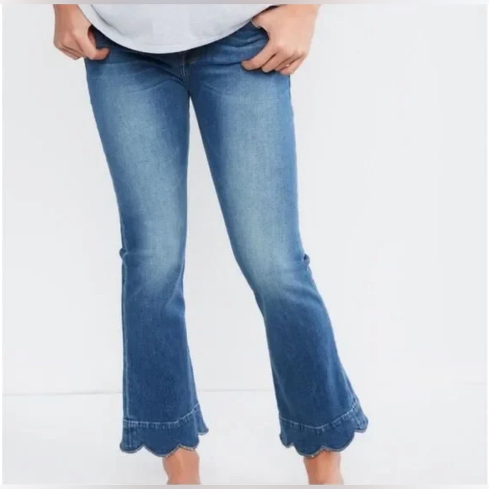 Frame Denim Blue Scalloped Hem Jeans